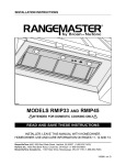 Rangemaster RMIP33 Ventilation Hood User Manual