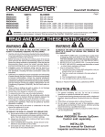 Rangemaster R6012 Oven User Manual