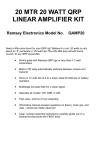 Ramsey Electronics QAMP20 Stereo Amplifier User Manual