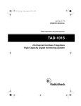 Radio Shack TAD-1015 Cordless Telephone User Manual