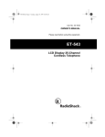 Radio Shack ET-543 Cordless Telephone User Manual