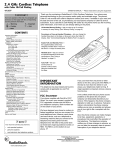 Radio Shack 43-3537 Cordless Telephone User Manual