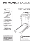 ProForm PFTL313340 Treadmill User Manual