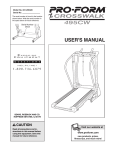 ProForm 831.299420 Treadmill User Manual