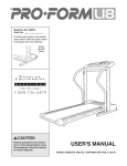 ProForm 831.298072 Treadmill User Manual