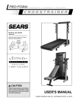 ProForm 831.297470 Treadmill User Manual