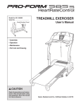 ProForm 831.294062 Treadmill User Manual