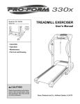 ProForm 831.293330 Treadmill User Manual