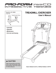 ProForm 831.293201 Treadmill User Manual