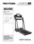 ProForm 785 TL Treadmill User Manual