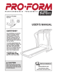 ProForm 625EX Treadmill User Manual