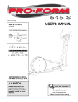 ProForm 545S Home Gym User Manual