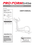 ProForm 545e Home Gym User Manual
