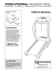 ProForm 400 GL Treadmill User Manual