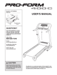 ProForm 400C Treadmill User Manual