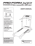 ProForm 2 Treadmill User Manual