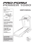 ProForm 1080 Treadmill User Manual