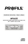 Profile MP6600 Car Stereo System User Manual