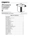 Presto Electric Pressure Washer Electric Pressure Cooker User Manual