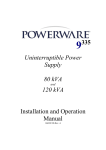 Powerware 9335 Power Supply User Manual