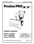 Poulan 437970 Snow Blower User Manual