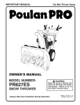 Poulan 435482 Snow Blower User Manual