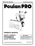 Poulan 428701 Snow Blower User Manual