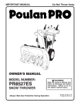 Poulan 421469 Snow Blower User Manual