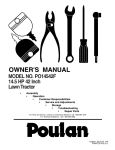 Poulan 183249 Lawn Mower User Manual