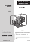 Porter-Cable CH250 Portable Generator User Manual