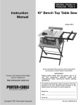 Porter-Cable 3812 Saw User Manual