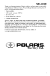 Polaris 800 EFI Touring Quadricycle Offroad Vehicle User Manual