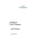 Planar PR5030 Projector User Manual