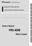 Pioneer PRS-A500 Car Amplifier User Manual