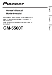 Pioneer GM-5500T Home Theater System User Manual