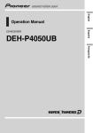 Pioneer DEH-P4050UB CD Player User Manual