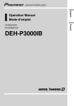 Pioneer DEH-P3000IB CD Player User Manual