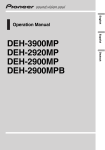 Pioneer DEH-2900MP CD Player User Manual