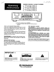 Pioneer CT-W603RS Cassette Player User Manual