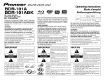 Pioneer BDR-101ABK DVD Recorder User Manual