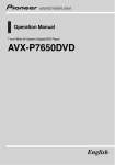 Pioneer AVX-P7650DVD Car Video System User Manual