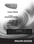 Philips MAT972KB QUG Electronic Keyboard User Manual