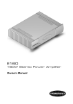 Perreaux E160 Stereo Amplifier User Manual