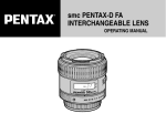 Pentax -D Camera Lens User Manual
