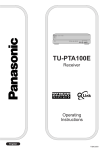 Panasonic TU-PTA100E Satellite TV System User Manual