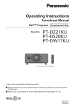 Panasonic PT-DW17KU Home Theater System User Manual