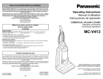 Panasonic MC-V413 Vacuum Cleaner User Manual
