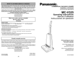 Panasonic MC-V325 Vacuum Cleaner User Manual