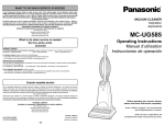 Panasonic MC-UG585 Vacuum Cleaner User Manual