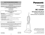 Panasonic MC-UG581 Vacuum Cleaner User Manual